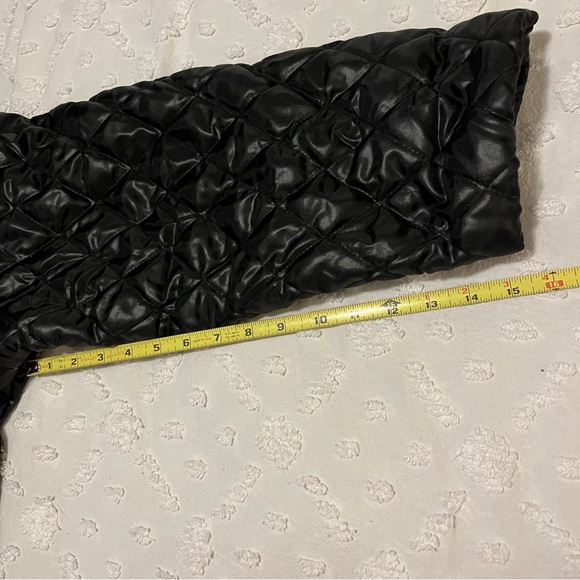 Black Quilted Lightweight Puffer Mid Length Funnel Neck Coat Jacket  Sz 2X - Picture 9 of 10